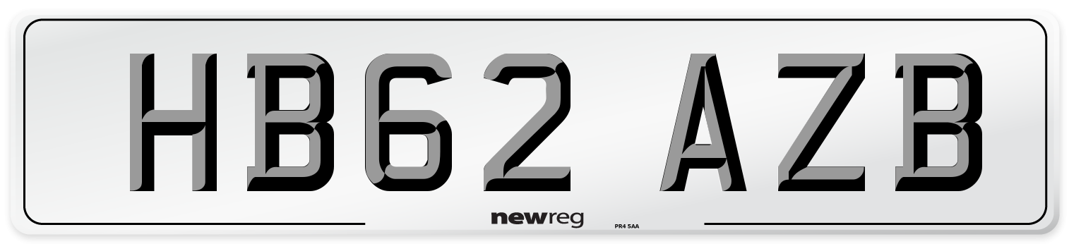 HB62 AZB Number Plate from New Reg